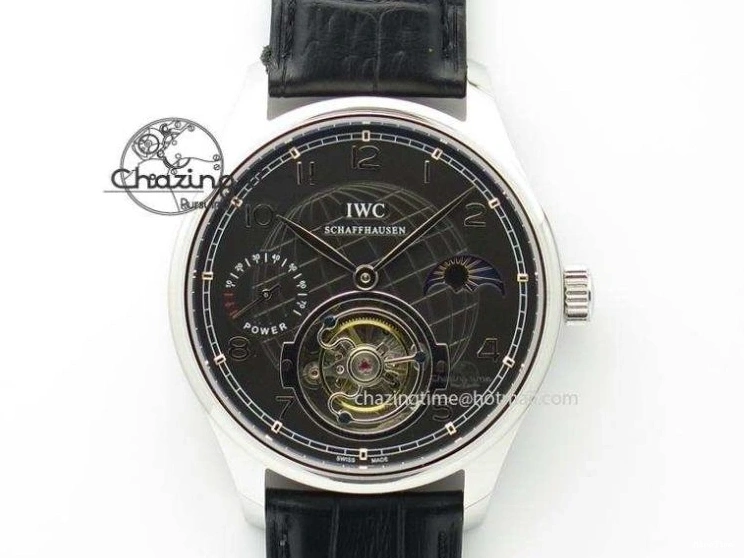 MIROTIME 1230 Effortless Portuguese IW544404 SS White Dial On Black Leather Strap A 7257